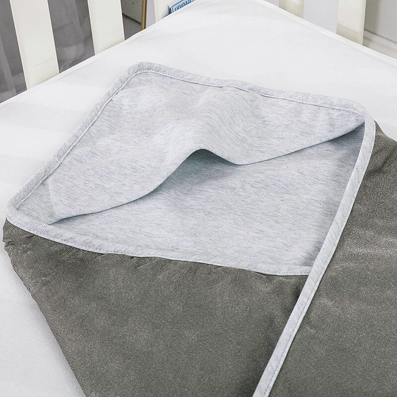 EMF Protecting swaddle blanket - silver / organic cotton 90cm X 75cm - GroundedKiwi.nz