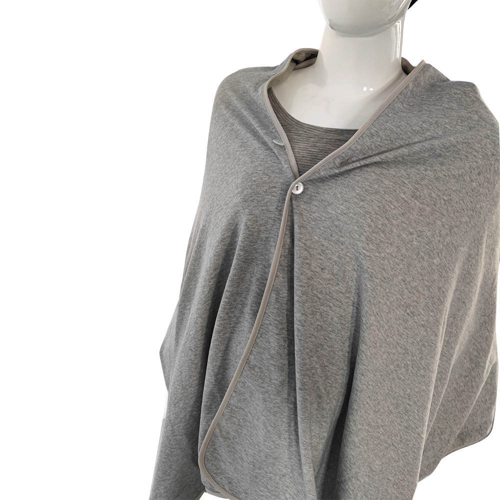 Grey EMF Protective Poncho with Silver Fiber Anti-EMI RFID Shielding - GroundedKiwi.nz