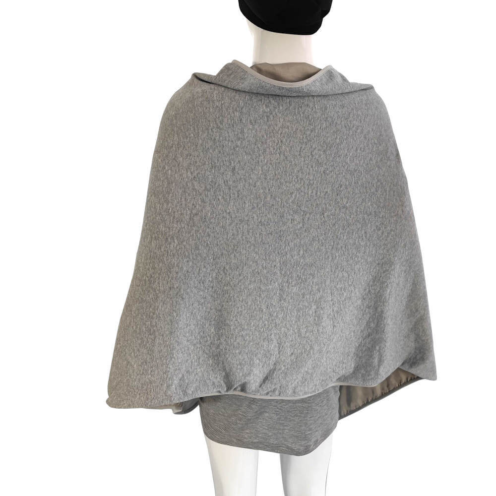 Grey EMF Protective Poncho with Silver Fiber Anti-EMI RFID Shielding - GroundedKiwi.nz