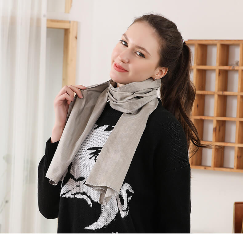 EMF / Radiation protective scarf - Silver fiber - High 100Ag silver content - GroundedKiwi.nz