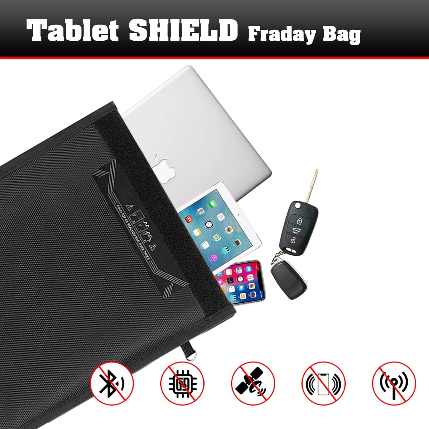 Faraday Laptop/Tablet Bag - Large 45cm x 35cm - Provides Protection Against EMF, Radiation, and Tracking - Faraday Cage