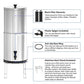 Gravity Water Filter Purifier with 2 Carbon Purification Elements - 9L - Includes stand - GroundedKiwi.nz