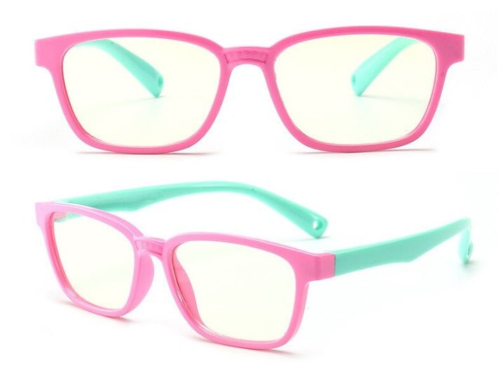 Kids Anti-Blue Computer Glasses. Pink / Green - GroundedKiwi.nz