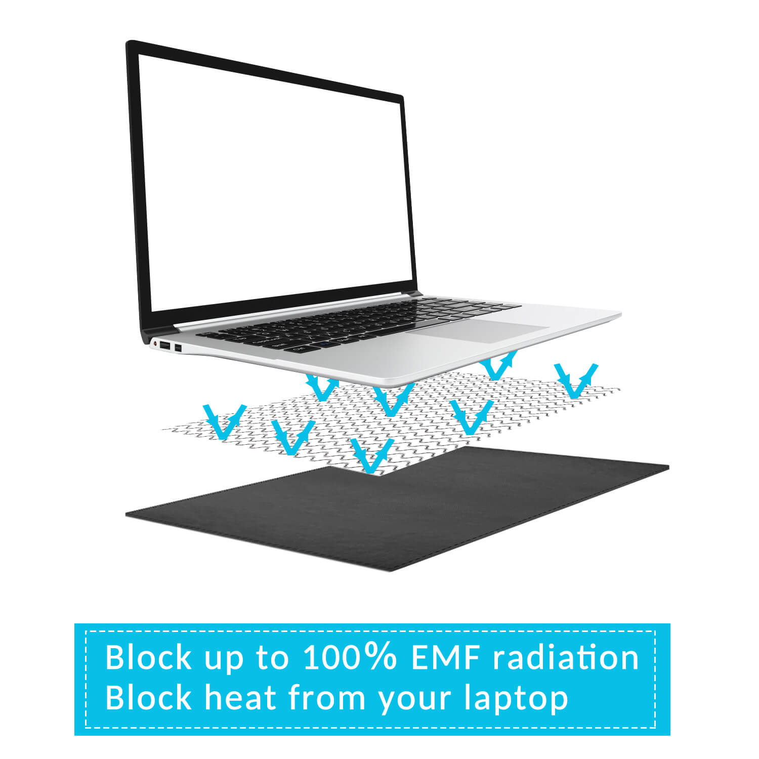 Laptop Pad Anti - EMF Radiation Protection & Heat Sheild - GroundedKiwi.nz