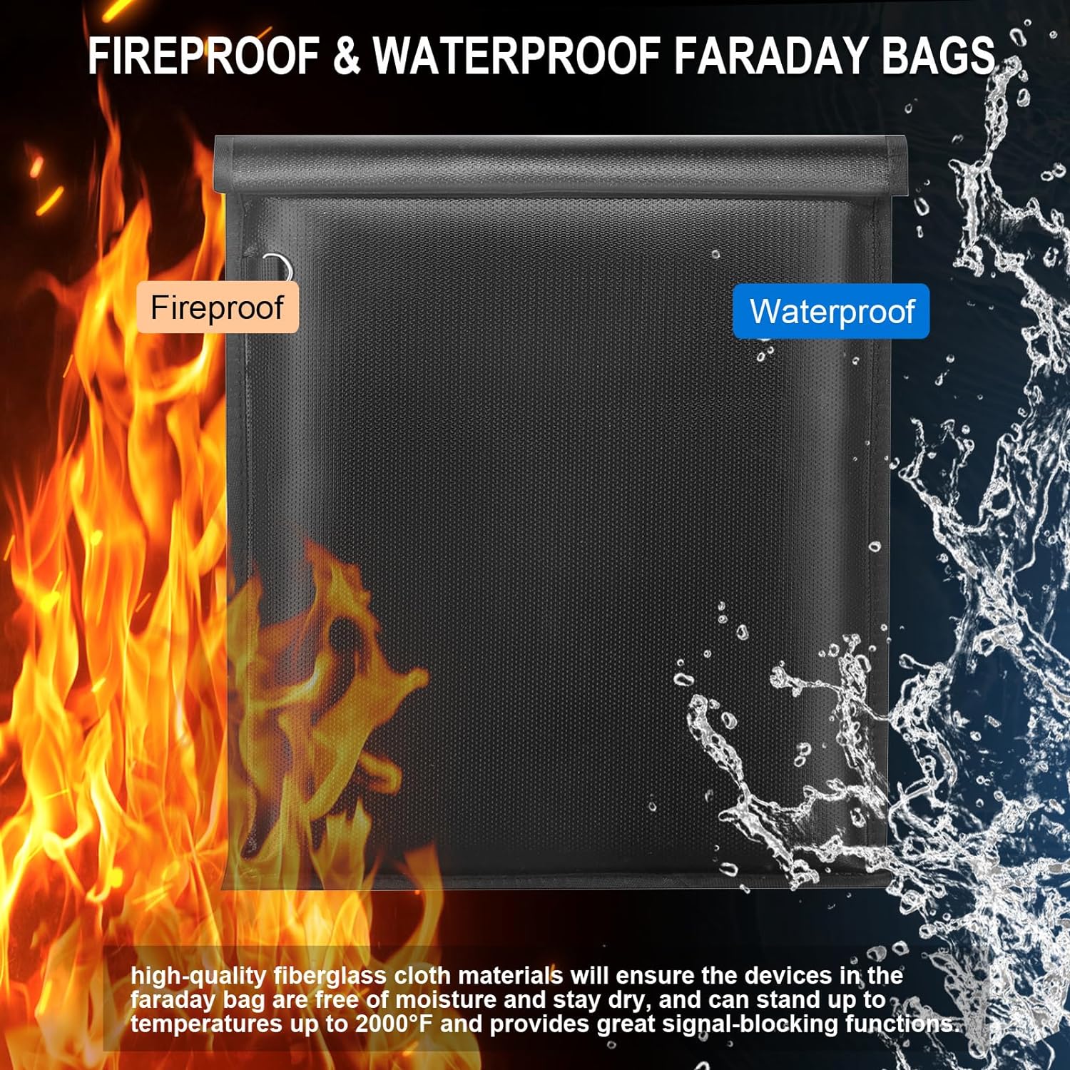 Large Faraday Bags 5 Pack - Faraday Cages for Laptops & Tablets & Phones & Car Keys - GroundedKiwi.nz