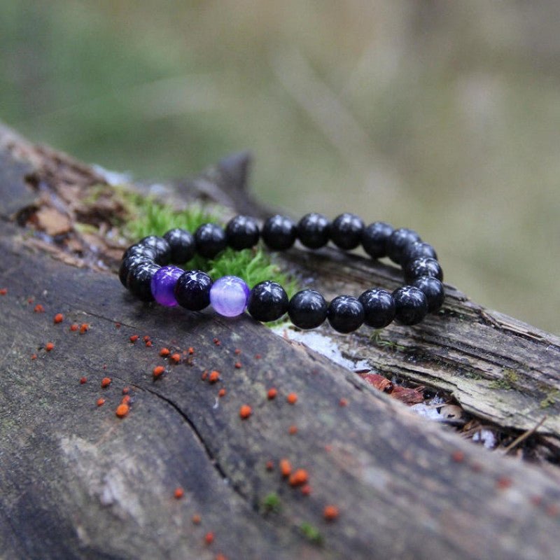 Protective Bracelet: Shungite & Purple Agate Blend for Harmony & Safety - GroundedKiwi.nzBracelet Bracelet5gagateanit radiation