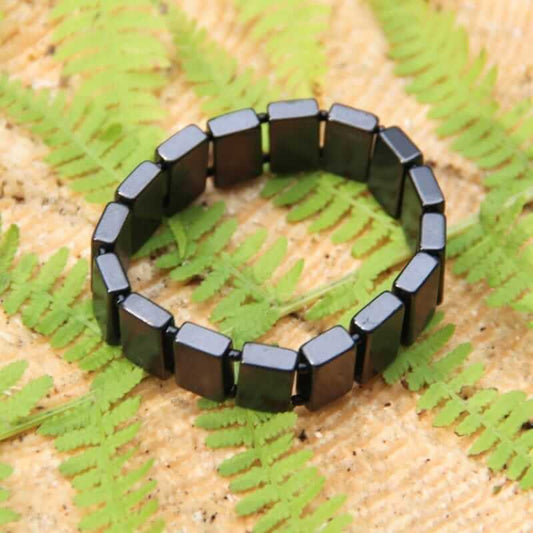 Shungite Rectangular Bead Bracelet - OSFM - GroundedKiwi.nzBracelet Bracelet5ganit radiationbracelet