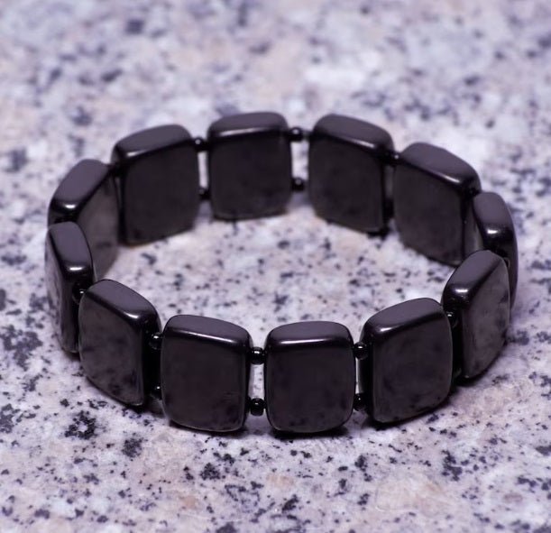 Shungite Rectangular Bead Bracelet - OSFM - GroundedKiwi.nzBracelet Bracelet5ganit radiationbracelet