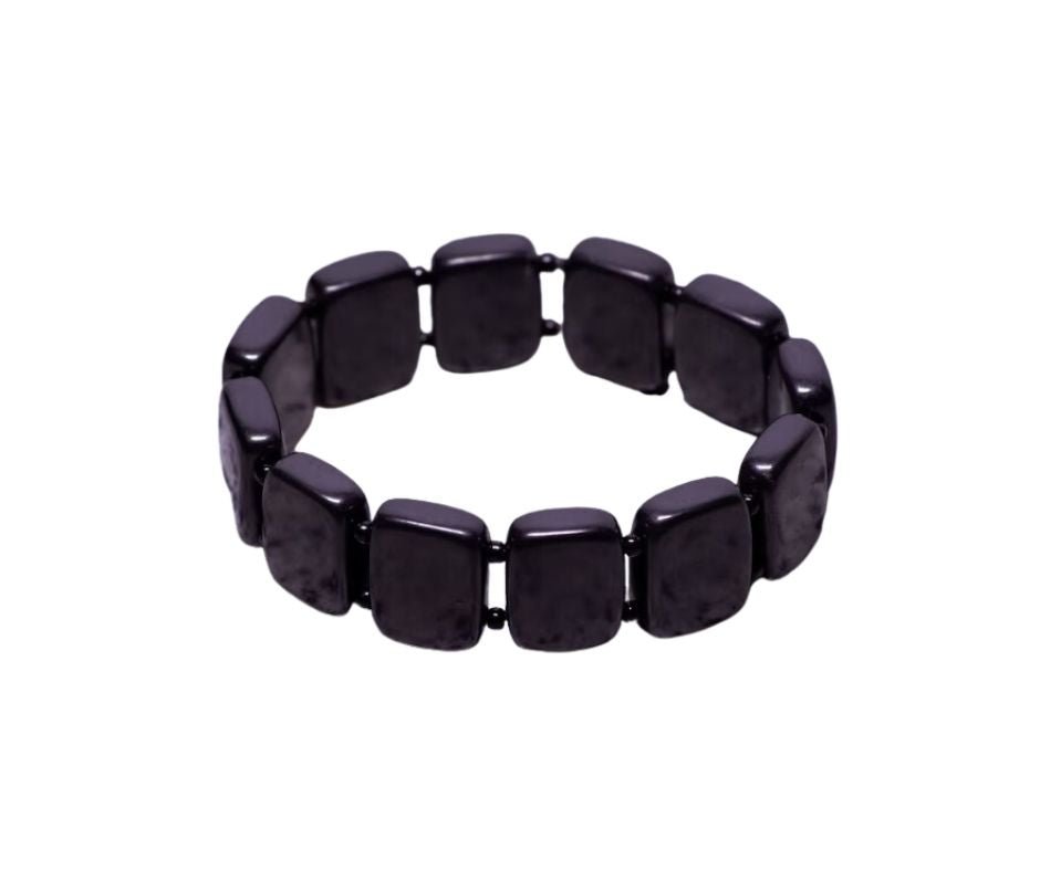 Shungite Rectangular Bead Bracelet - OSFM - GroundedKiwi.nzBracelet Bracelet5ganit radiationbracelet