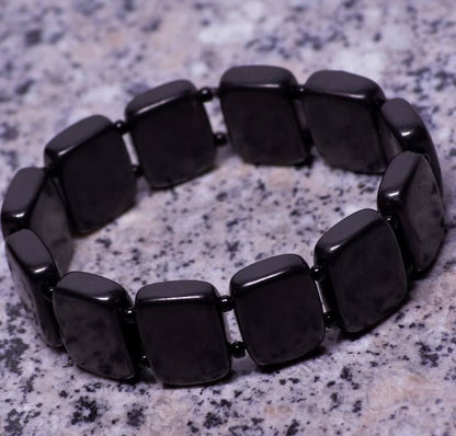 Shungite Rectangular Bead Bracelet - OSFM - GroundedKiwi.nzBracelet Bracelet5ganit radiationbracelet