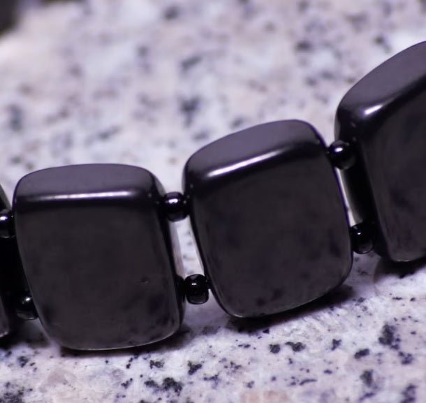 Shungite Rectangular Bead Bracelet - OSFM - GroundedKiwi.nzBracelet Bracelet5ganit radiationbracelet
