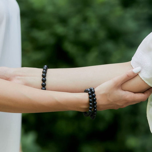EMF Protection Shungite Bracelet with 8mm Beads - GroundedKiwi.nzBracelet Bracelet5ganit radiationbracelet