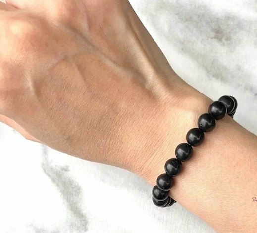 EMF Protection Shungite Bracelet with 8mm Beads - GroundedKiwi.nzBracelet Bracelet5ganit radiationbracelet
