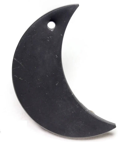 Shungite Crescent Moon Necklace - GroundedKiwi.nzNecklace Necklace5ganit radiationcrystal