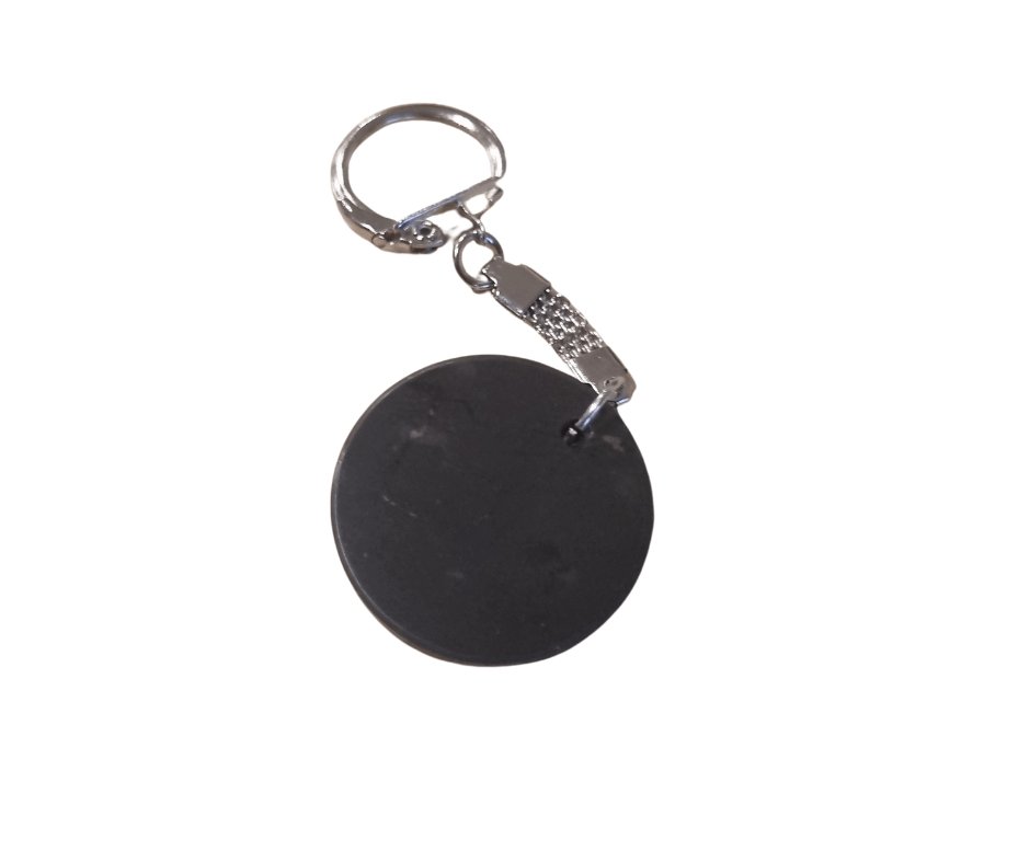 Shungite Circle Keychain - 35mm - GroundedKiwi.nz