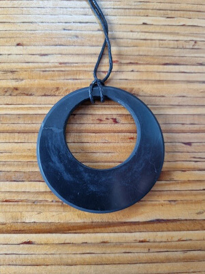 Shungite Necklace - MOON Pendant - GroundedKiwi.nzNecklace Necklace5ganit radiationcrystal