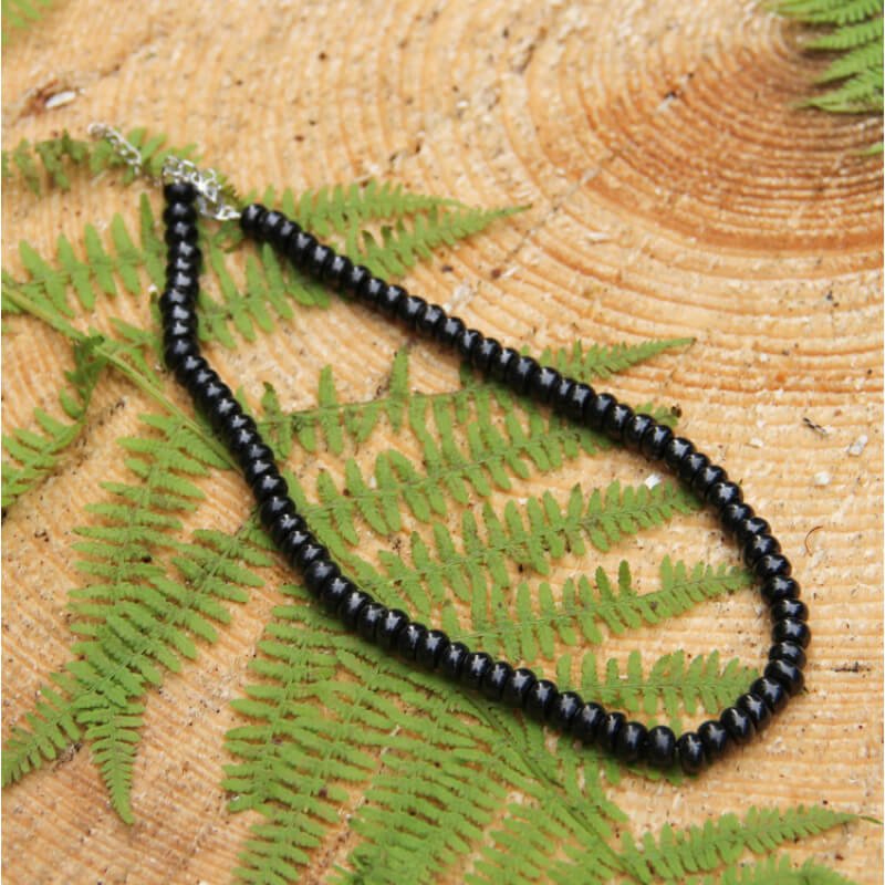 Shungite necklace with oval beads - GroundedKiwi.nz