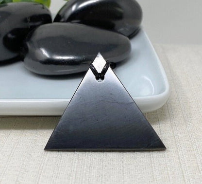 Shungite Pendant - Male Triangle - GroundedKiwi.nz