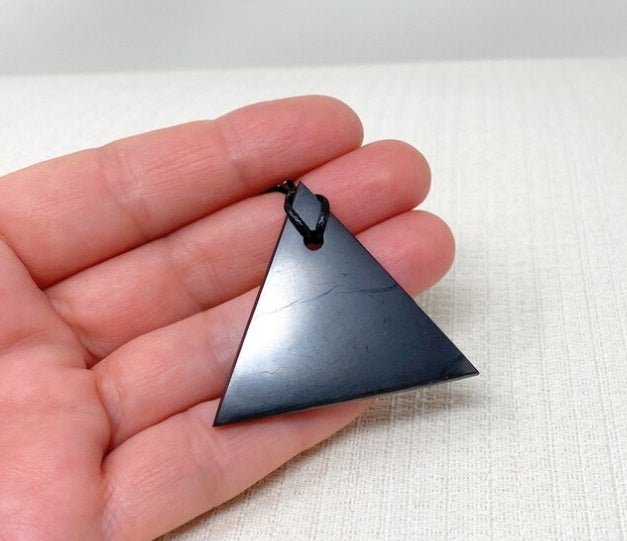 Shungite Pendant - Male Triangle - GroundedKiwi.nz