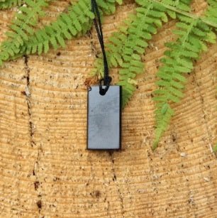 Shungite rectangular pendant - Authentic Shungite from Karelia Russia - GroundedKiwi.nz