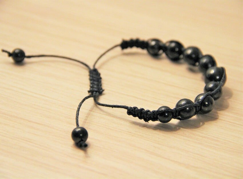 Shungite Shambhala Macramé Bracelet with a Adjustable Cord - GroundedKiwi.nzBracelet Bracelet5ganit radiationbracelet