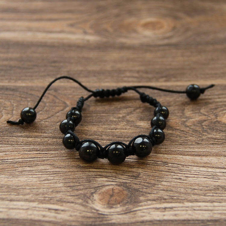 Shungite Shambhala Macramé Bracelet with a Adjustable Cord - GroundedKiwi.nzBracelet Bracelet5ganit radiationbracelet