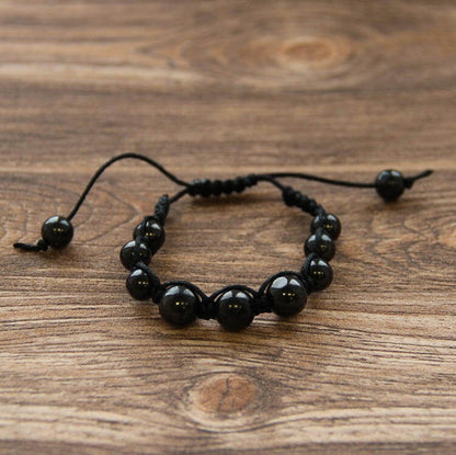 Shungite Shambhala Macramé Bracelet with a Adjustable Cord - GroundedKiwi.nzBracelet Bracelet5ganit radiationbracelet