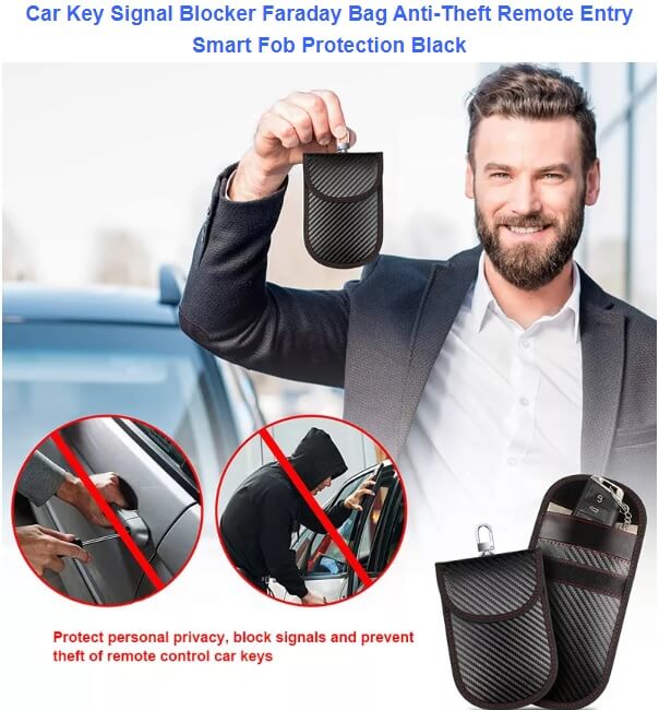 Faraday Bag for Key Fob - 2 Pcs Faraday Cage Protector - Car Key Signal  Blocker Pouch - Keyless Fob Protector Car RFID Blocking Anti Theft Remote  Entry Smart Fobs Protection 