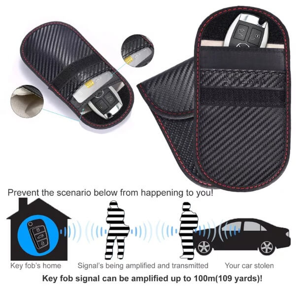 2 Pack Faraday Pouch For Car Keys,anti-theft Faraday Bag For Car Keys,rfid  Car Key Signal