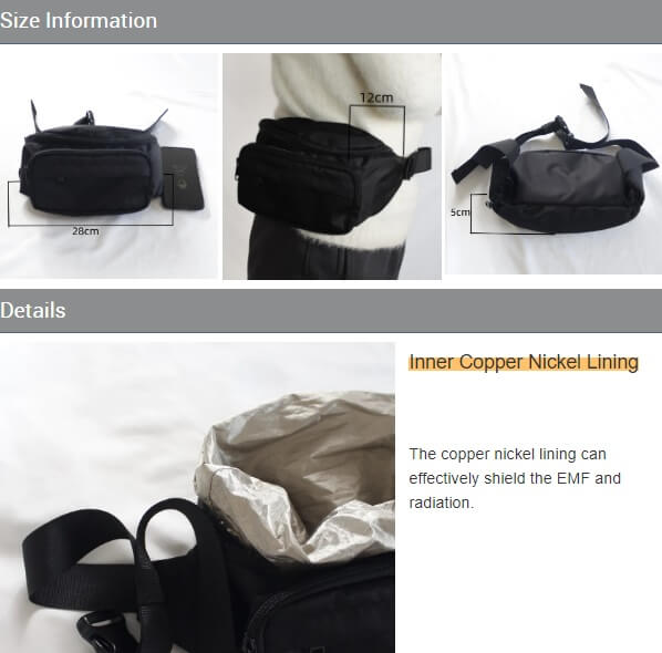 Signal Blocking, Anti-Theft RFID / EMF shielding adjustable travel Bag. Fanny Pack - GroundedKiwi.nz