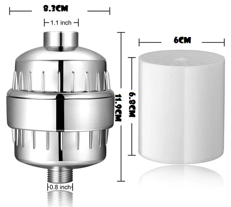 TAP/Shower Water Filter 15 STAGES + 1 SPARE FILTER CARTRIDGE - GroundedKiwi.nz